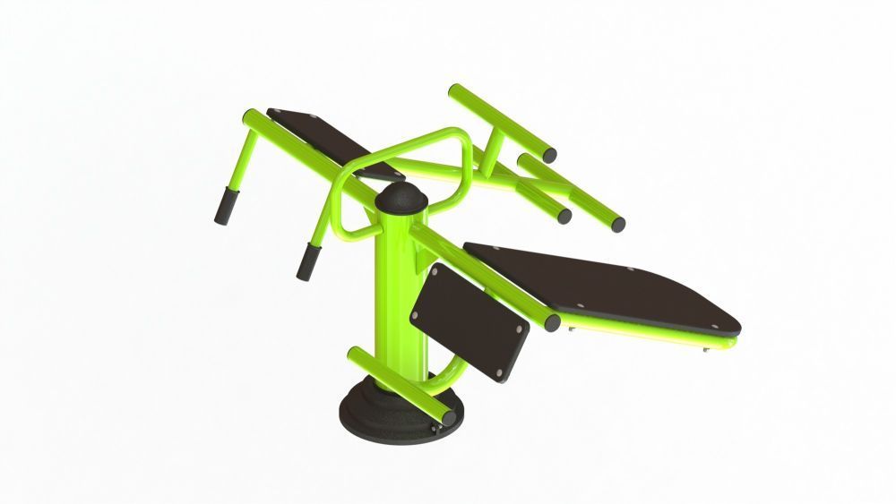 Уличный тренажер сдвоенный для развития мышц спины и больших ягодичных мышц Pioner A17406