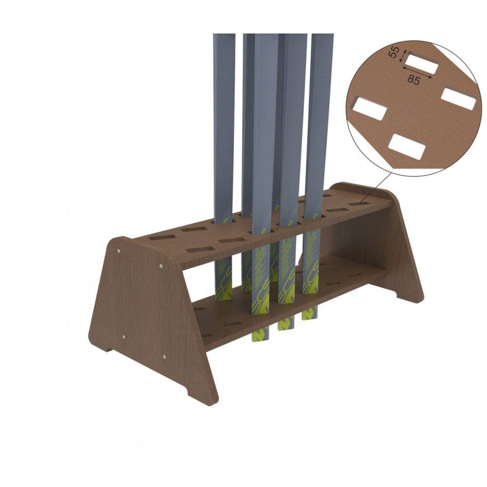 Фанерная тумба для беговых лыж, двухрядная 27х73х40см  FL-14