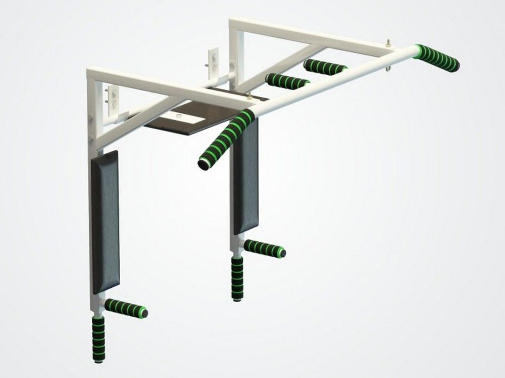 Турник-брусья-пресс настенный белый Pioner A17159
