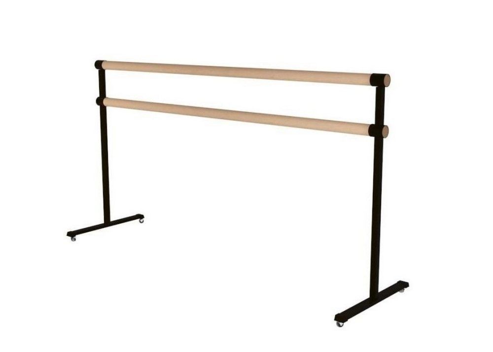 Переносной хореографический станок двухрядный  на колесах. Дуб Pioner A14009