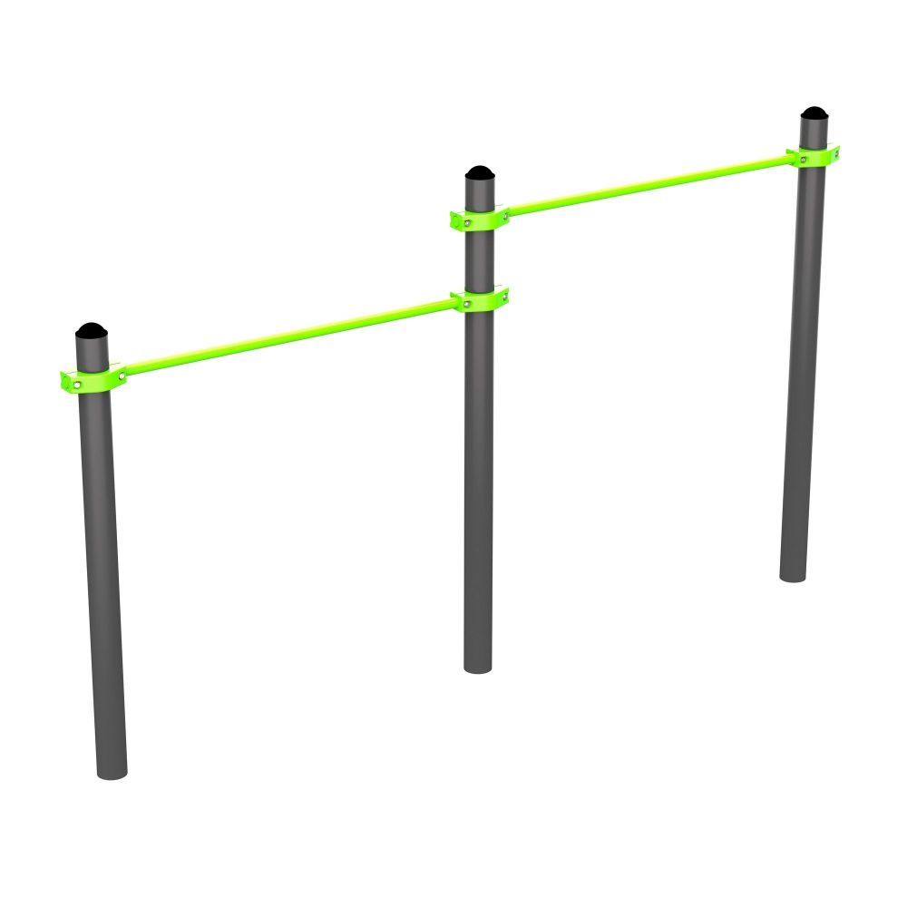 Перекладины разноуровневые для подтягивания из виса лежа на низкой перекладине Pioner A17606