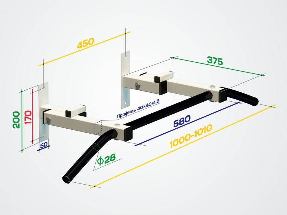 Турник настенный складной  Pioner A16500
