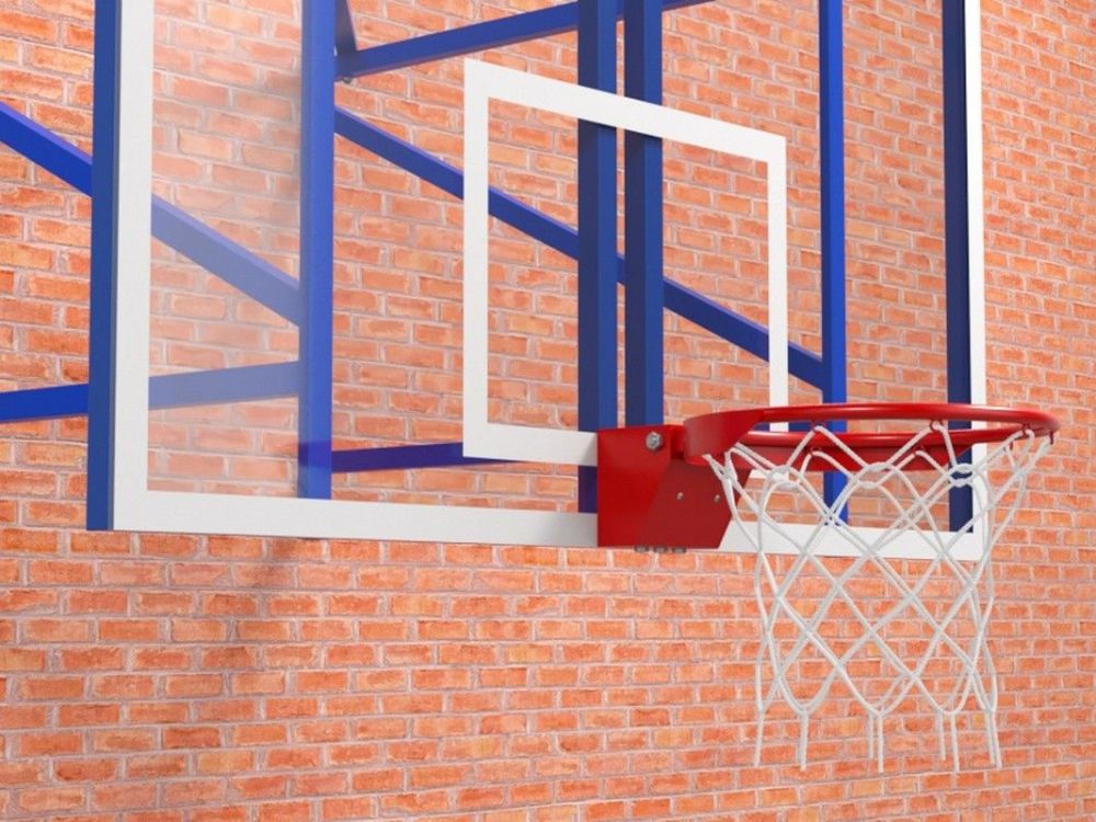 Ферма с выносом 1,2 м с игровым щитом из оргстекла 15 мм и массовым кольцом  Pioner A13308