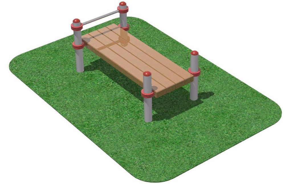 Горизонтальная гимнастическая скамья с фиксацией ступней Поднимание туловища из положения лежа на спине  Pioner A17854