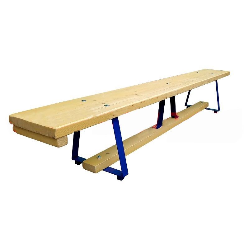 Скамейка гимнастическая клееное дерево 400x27x35 см, с выступом, металлические ножки  Pioner A13134