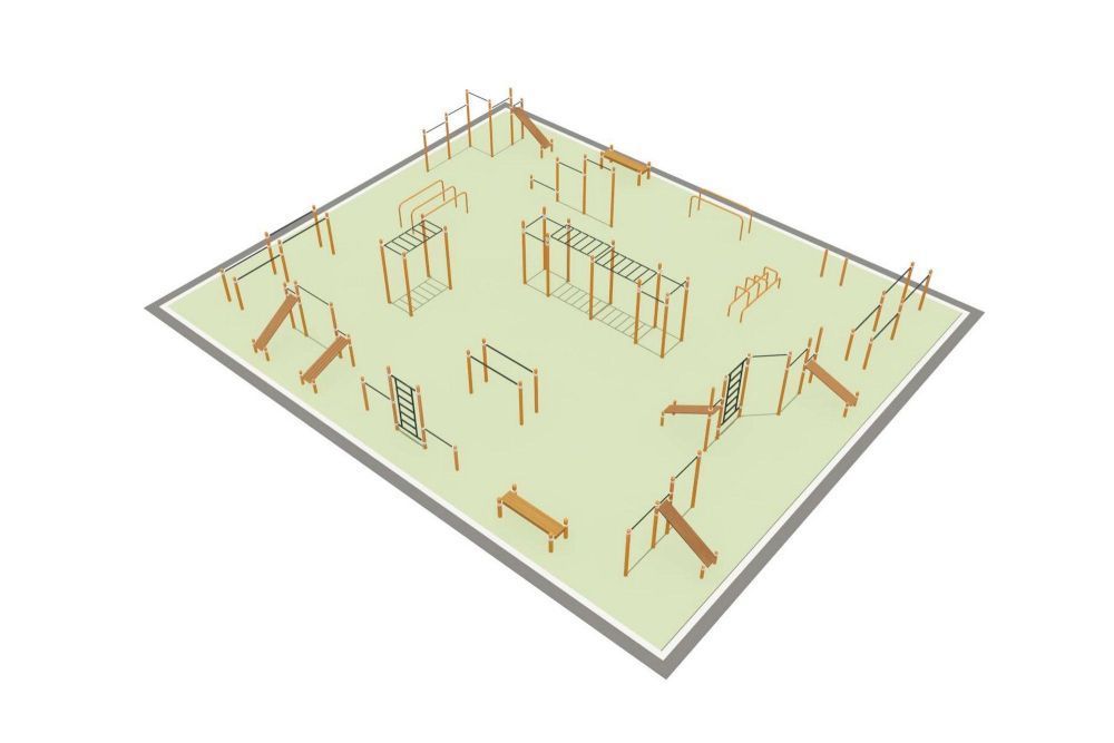 Парковая площадка для Воркаут и WRK Pioner A16606