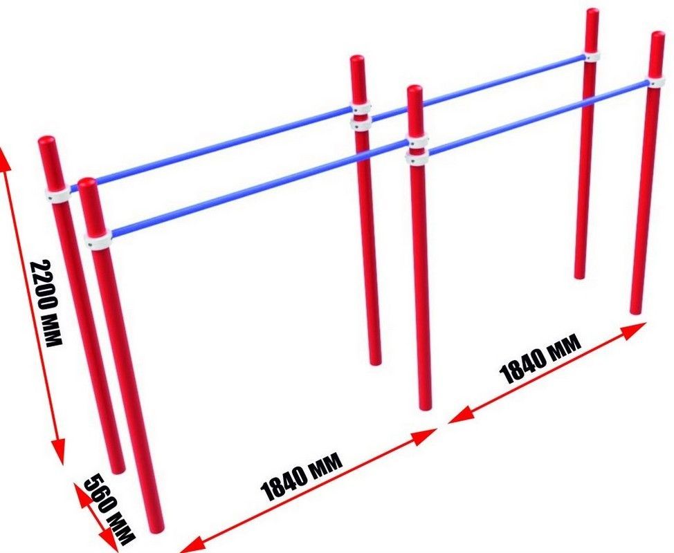 Брусья комбинированные на 2 уровня  Pioner A16403