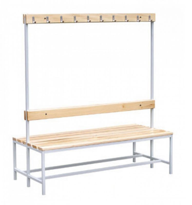 Скамейка для раздевалок двусторонняя с вешалками  Pioner A15751