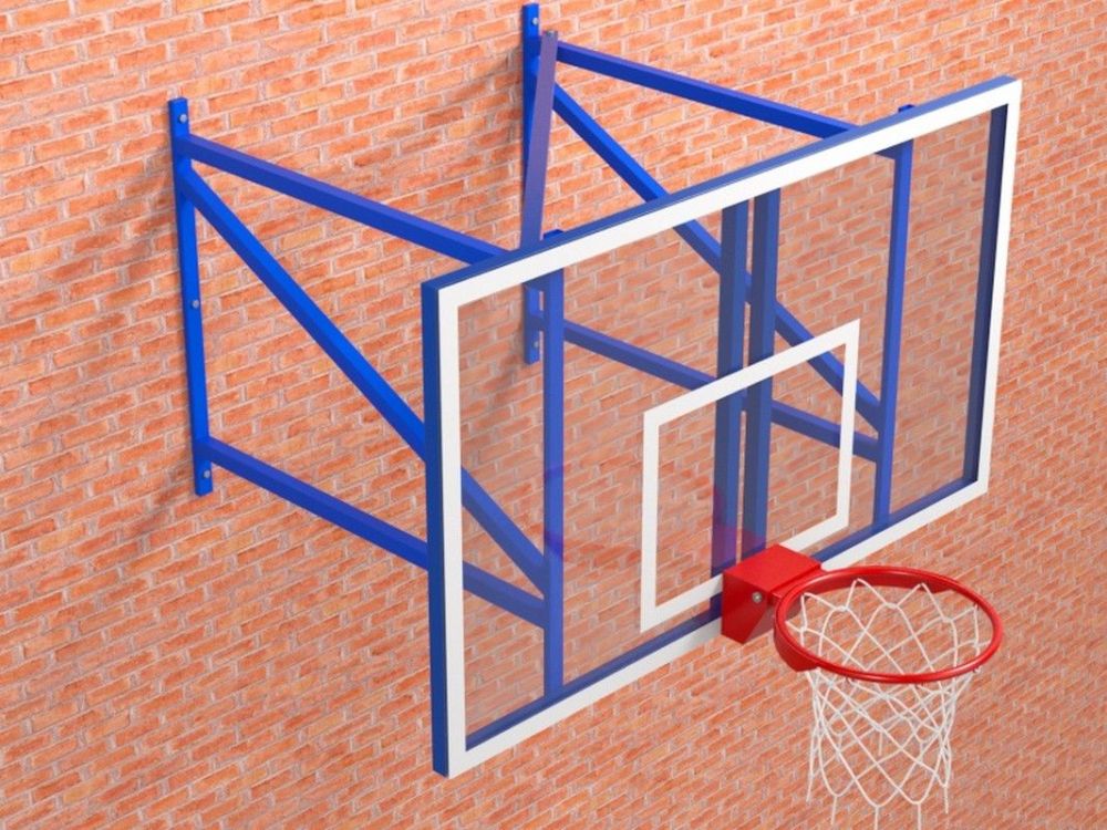 Ферма с выносом 1,2 м с игровым щитом из оргстекла 15 мм и массовым кольцом  Pioner A13308