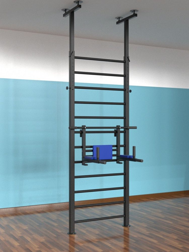 Шведская стенка враспор с регулировкой высоты и турником 3 в 1  Pioner A16171