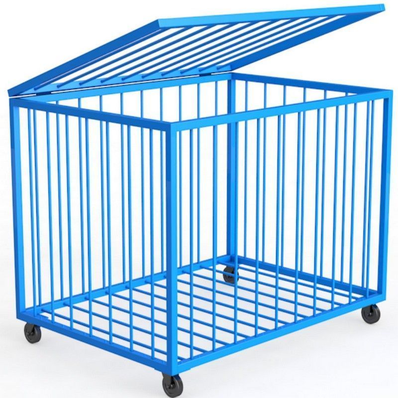 Корзина для хранения мячей передвижная металлическая  (стенки - мет. профиль) Pioner A14105