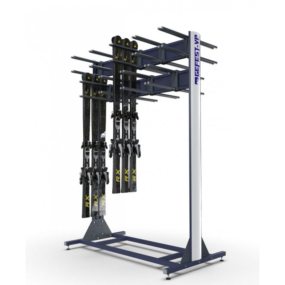 Стеллаж Премиум-У для горных лыж, двухсторонний 219х243х90см  GLPY-102