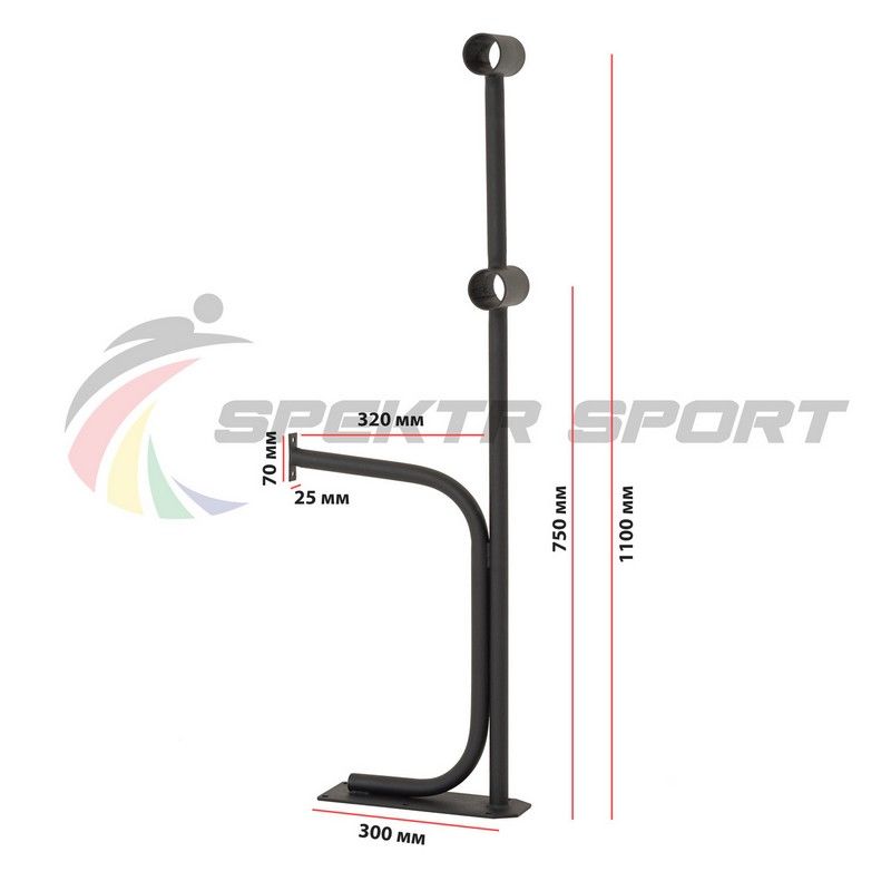 Стойка стена-пол хореографического станка двухрядного   Нерж. сталь Pioner A14154