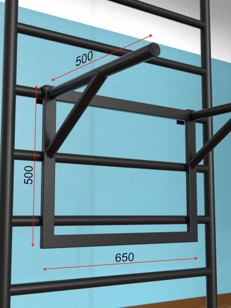 Шведская стенка враспор с регулировкой высоты и турником Pioner A16174