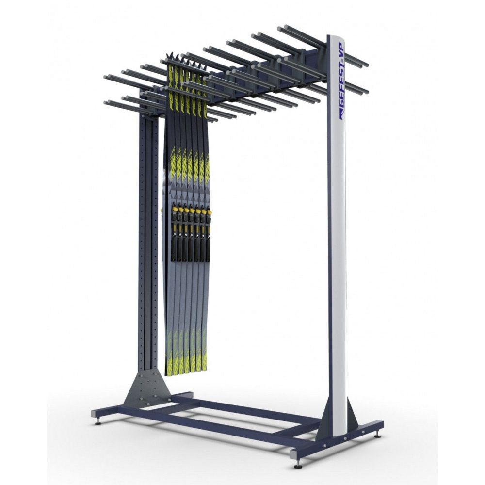 Стеллаж Премиум-У для беговых лыж, двухсторонний 219х215х90см  BLPY-210