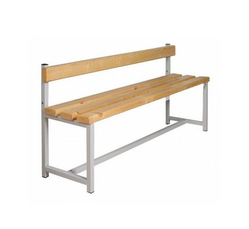 Скамейка для раздевалки односторонняя без крючков, со спинкой, 200x34x80 см  Pioner A16113