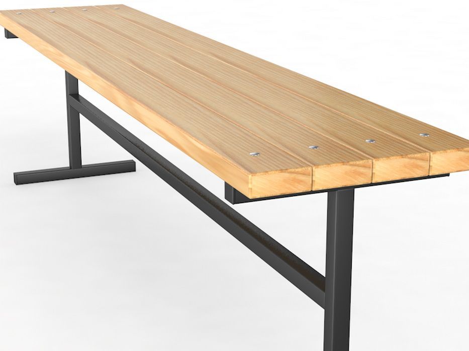 Уличная скамейка без спинки Тавр, длина 2500 мм  Pioner A10975