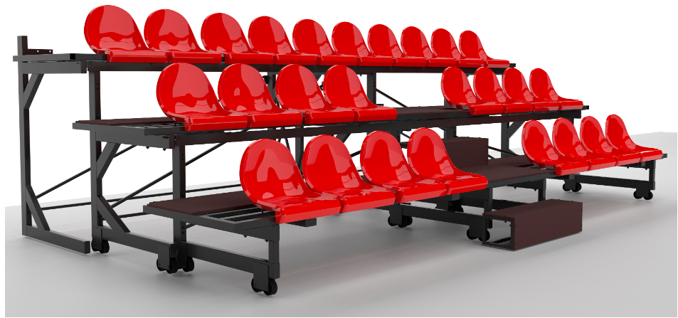 Трибуна трехрядная 26 мест телескопическая Pioner A2506397