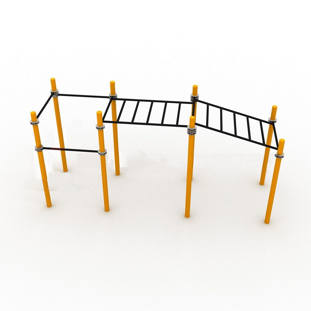 Рукоход двухсекционный с подъёмом и 3 турника Pioner A17239