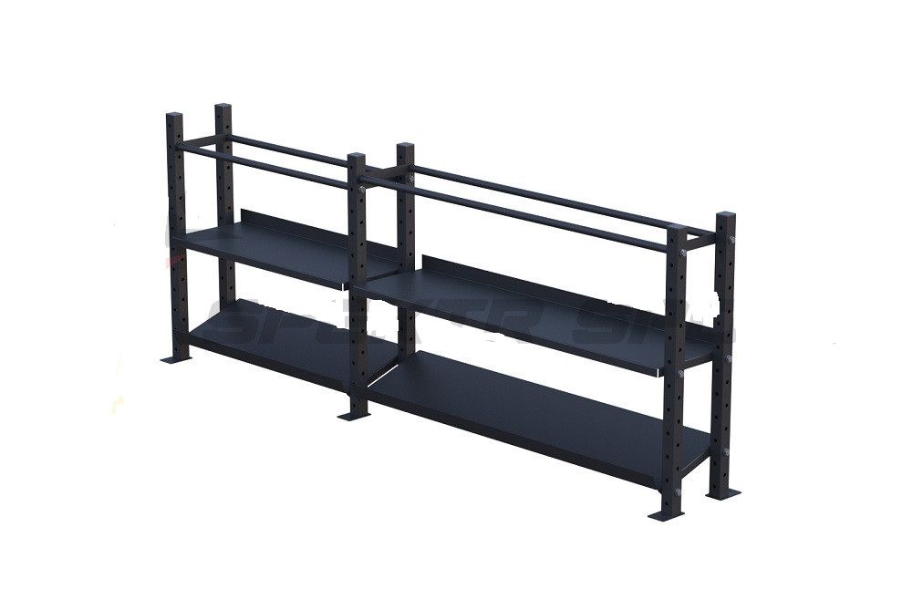 Модульный стеллаж  для гантелей, гирь и медболов 318х43х120 (2 секции) Pioner A12219