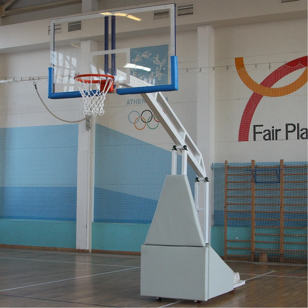 Стойка баскетбольная мобильная складная с гидравлическим механизмом, ИГРОВАЯ, вынос 2,25 м