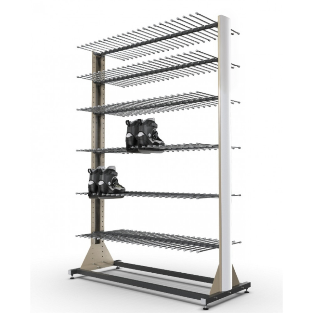 Стеллаж «Премиум» для коньков и роликов, двухсторонний, 72 пары, 6 полок, KPD6-72