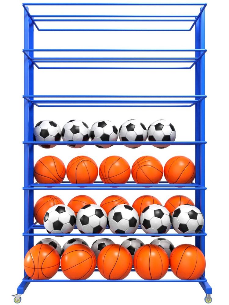 Стеллаж для мячей усиленный двухсторонний  200х210х50 на 112шт. Pioner A13603