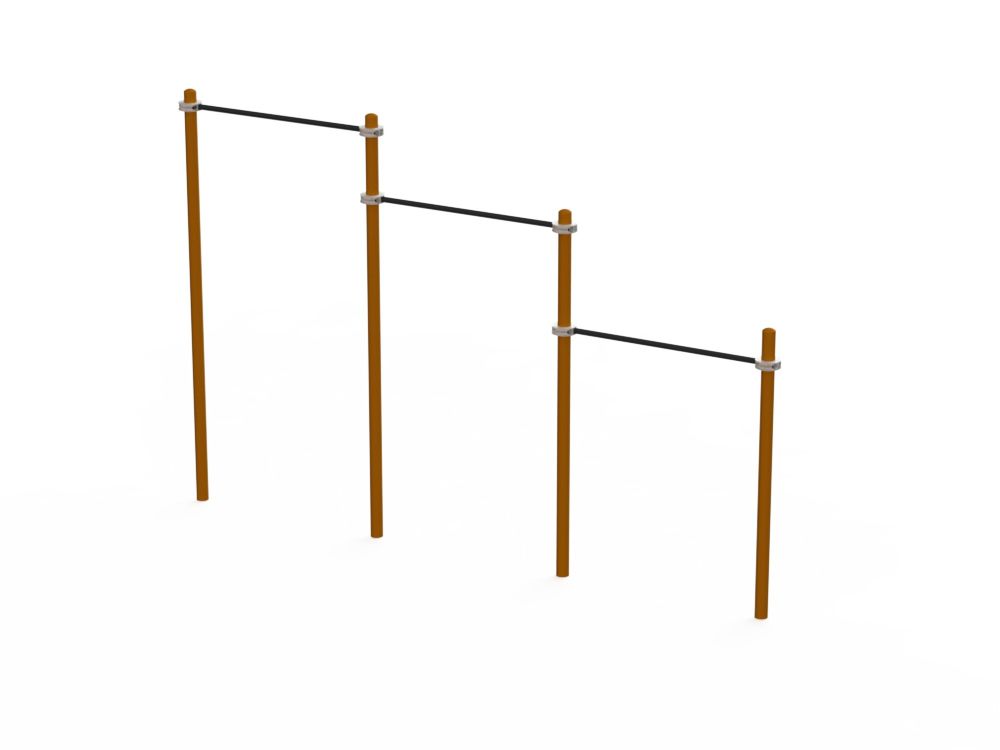 Каскад турников тройной для воркаут Pioner A17245