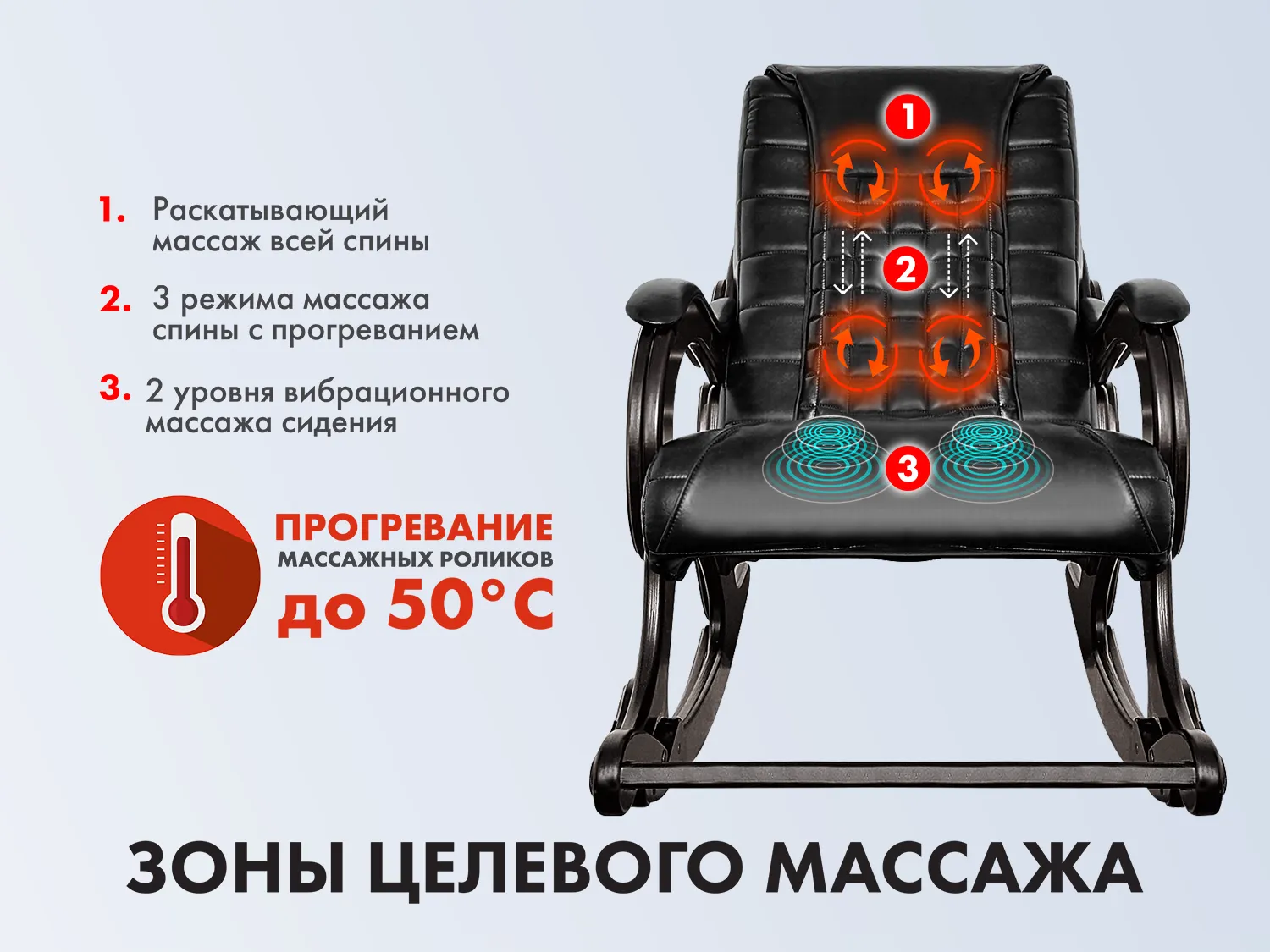 Массажное кресло-качалка EGO WAVE Антрацит