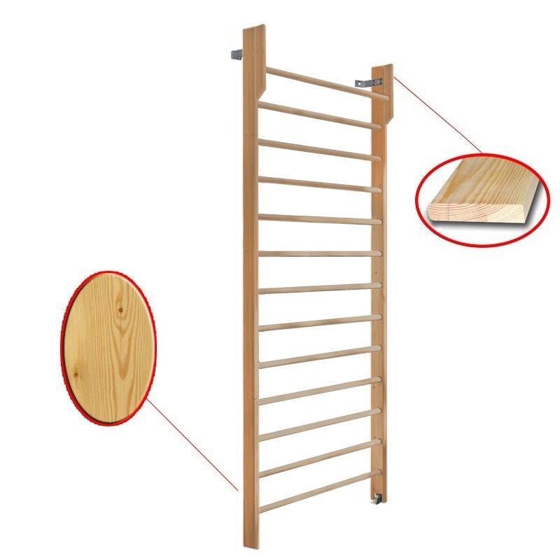 Стенка шведская 2800х1000 с турником (массив.сосна)  Pioner A15811