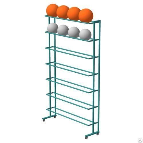 Стеллаж для мячей мобильный односторонний шир.1570 мм   Pioner A14093