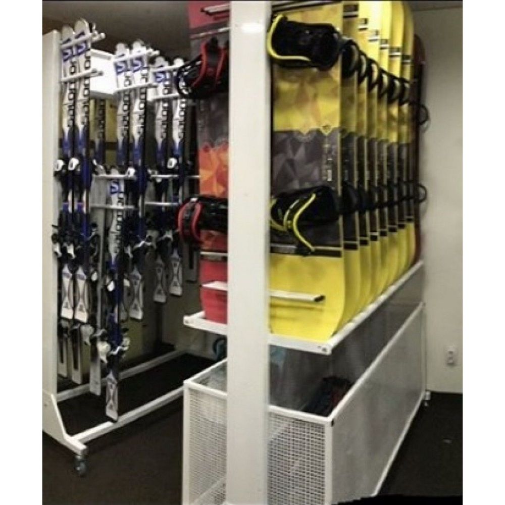 Стеллаж Премиум СП-1 для сноубордов, односторонний с корзиной 219х215х45см  SP1-74