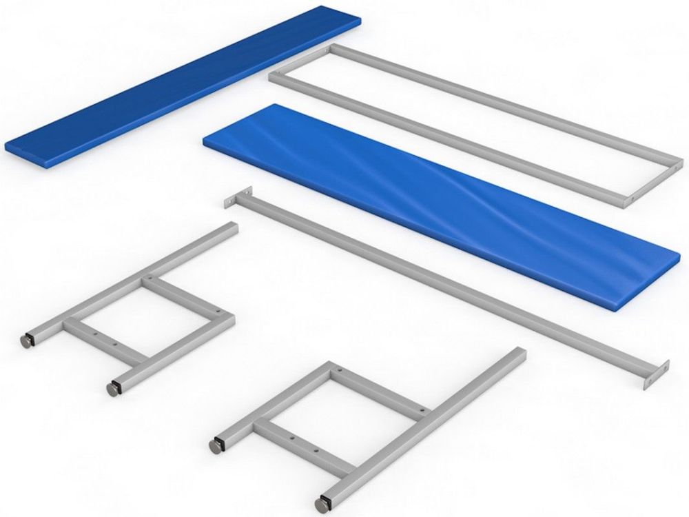 Скамейка для раздевалки со спинкой, мягкая, 100см  Pioner A16303