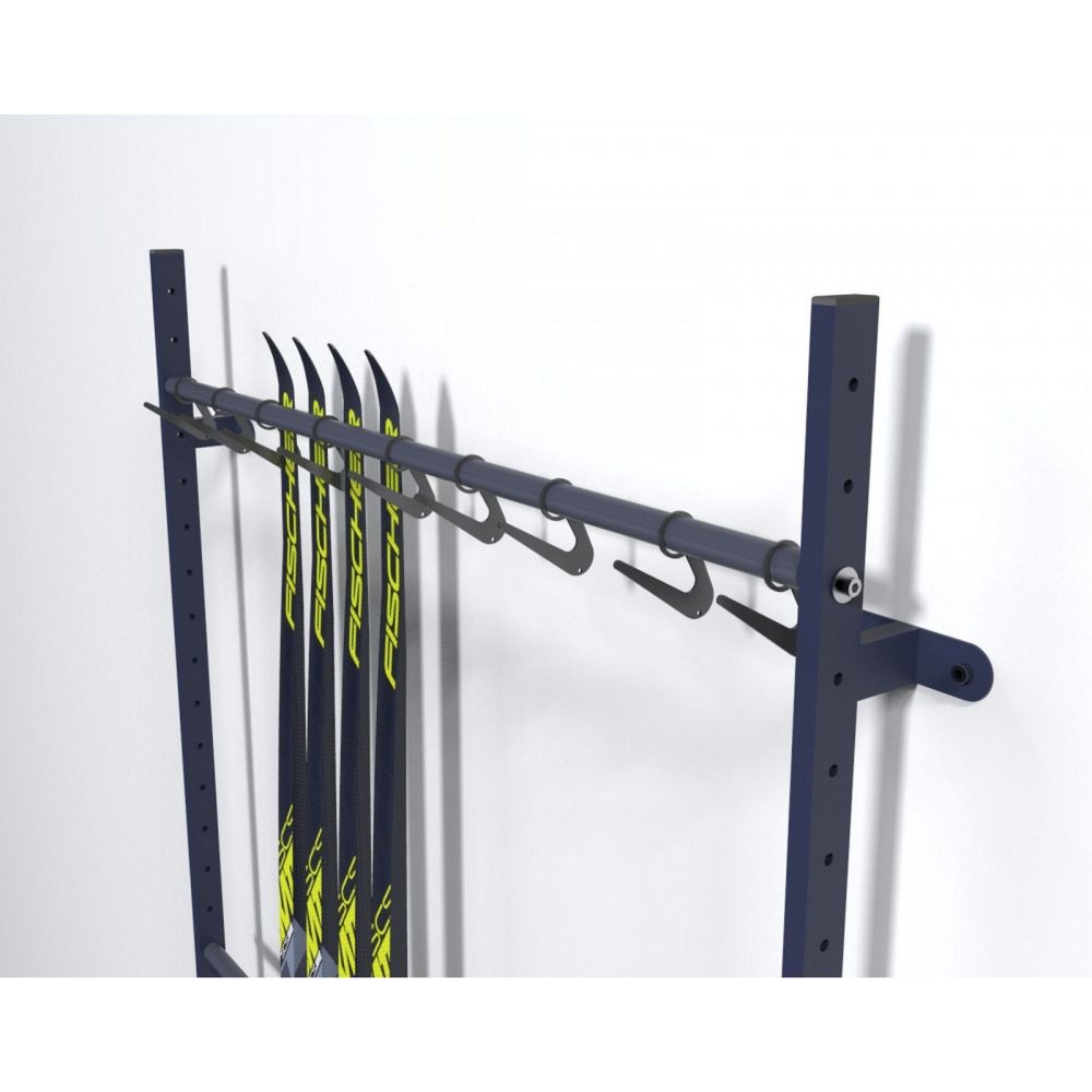 Стеллаж Эконом для беговых лыж, пристенный, односторонний с вешалкой 195х215х15см  BLVEP-18