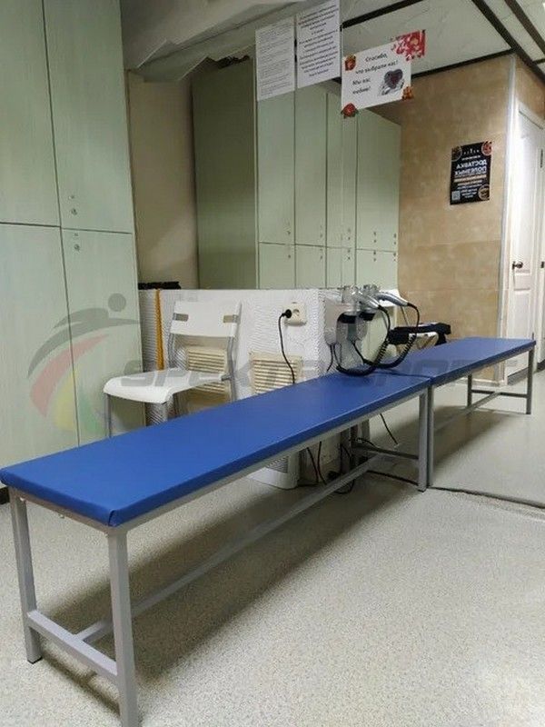 Скамейка для раздевалок без спинки полумягкая, 150 см  разборная Pioner A17202