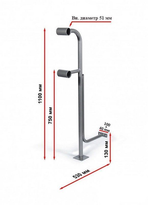 Стойка хореографического станка двухрядного стена-пол   Pioner A14146