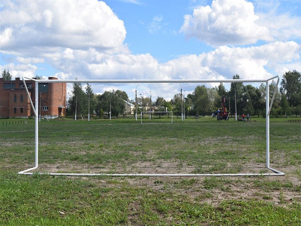 Ворота футбольные стационарные с консолью для натяжения сетки  (732x244см) шт Pioner A13844