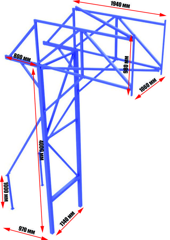 Стойка баскетбольная стационарная с выносом щита 2 метра  Pioner A13460