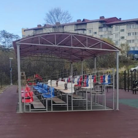 Трибуна для зрителей пятирядная на 100 мест с навесом Pioner 2040046