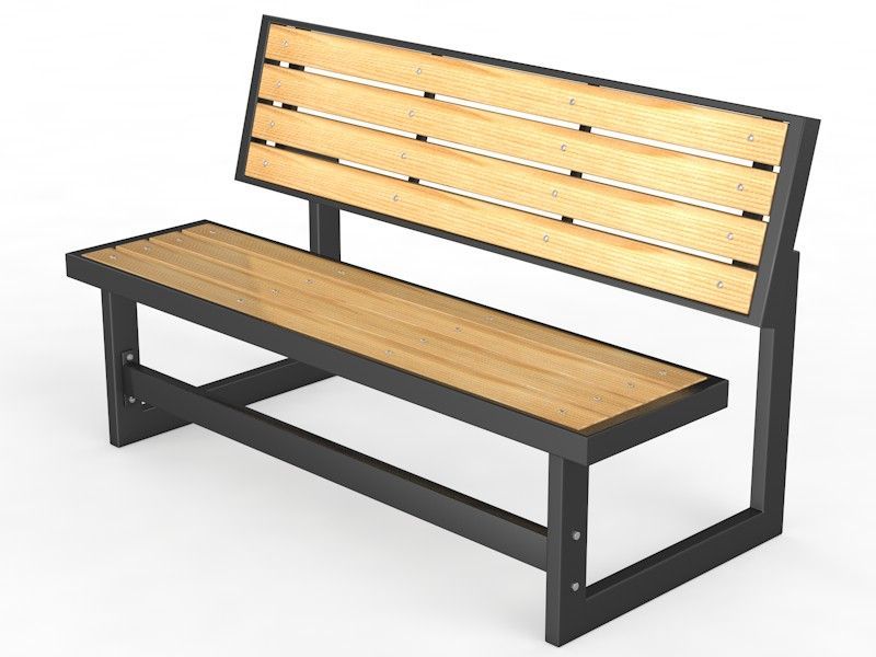 Уличная скамейка со спинкой Парк, длина 3000 мм  Pioner A10944