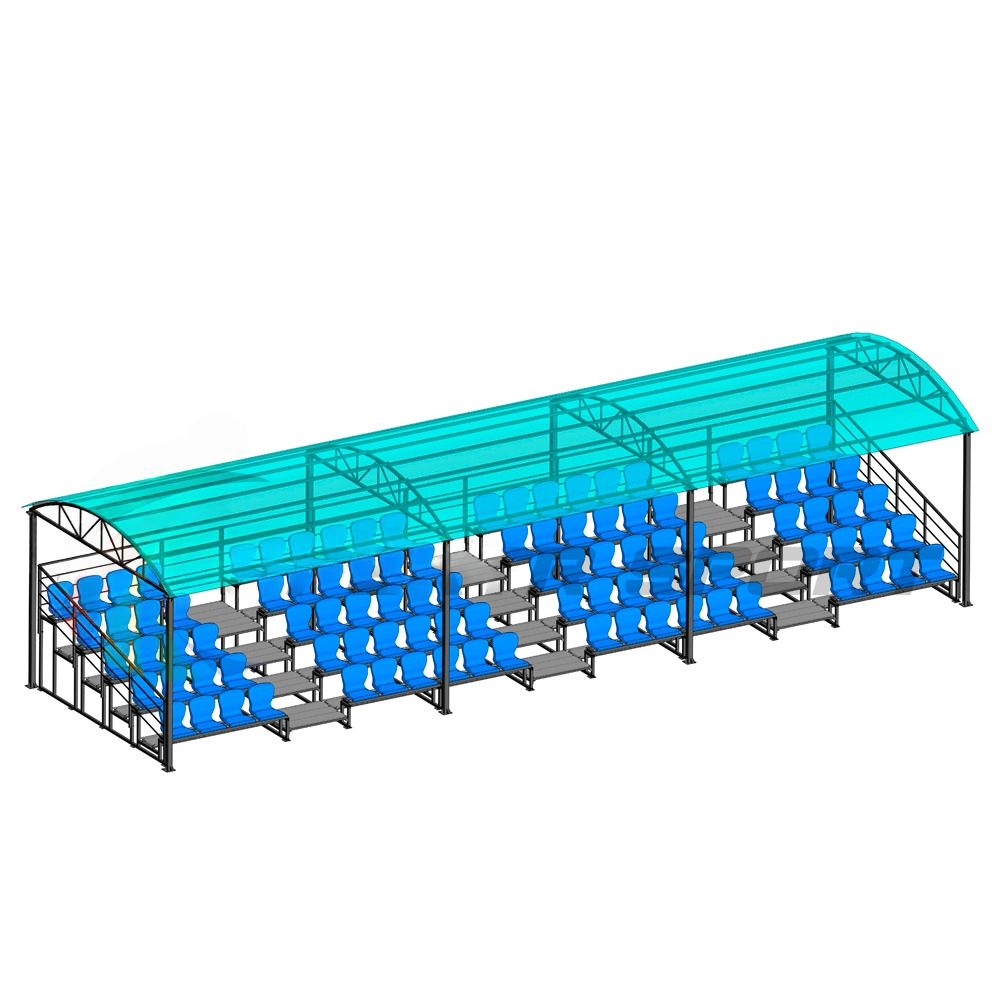 Трибуна для зрителей пятирядная на 100 мест с навесом Pioner 2040046