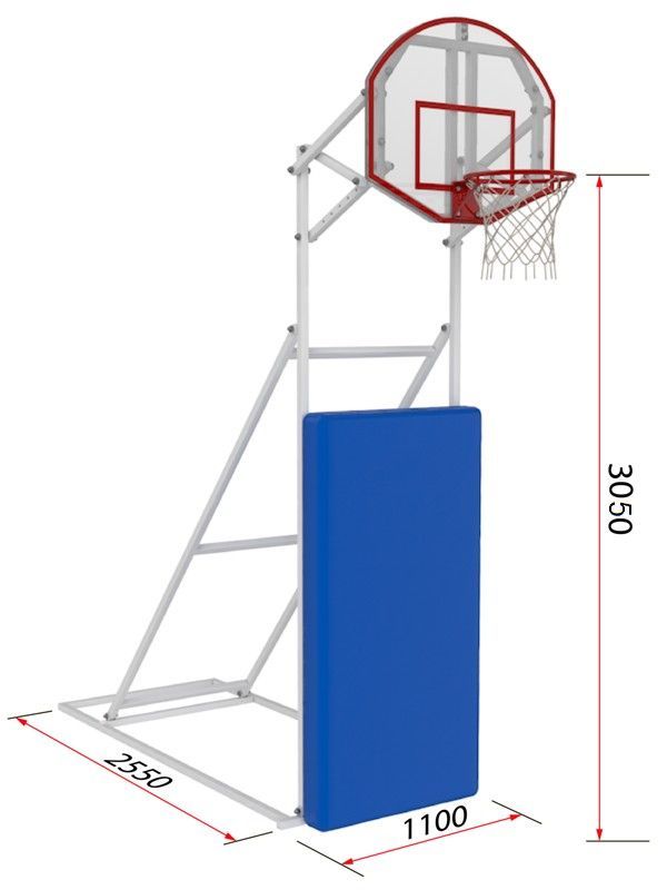 Стойка стритбольная складная с щитом из оргстекла 8 мм. Pioner A13421
