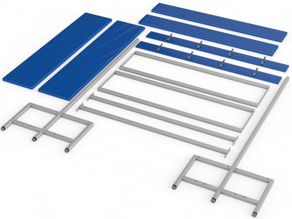 Скамейка для раздевалки с вешалкой, двухсторонняя, мягкая, 200см  Pioner A16340