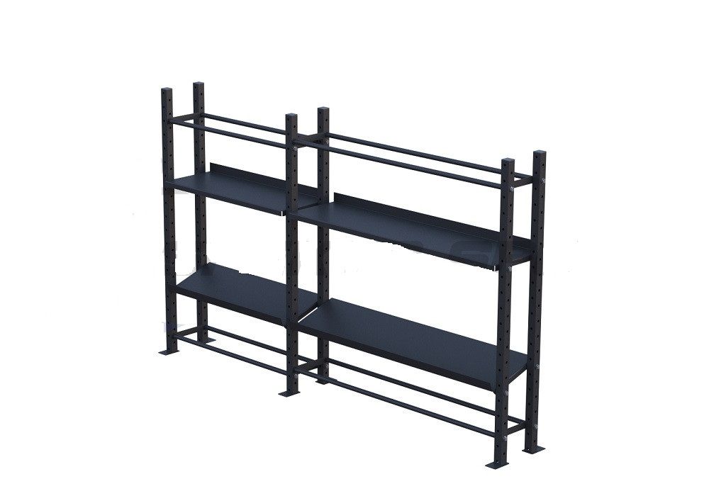 Модульный стеллаж  для гантелей, гирь и медболов 318х43х195 (2 секции) Pioner A12229