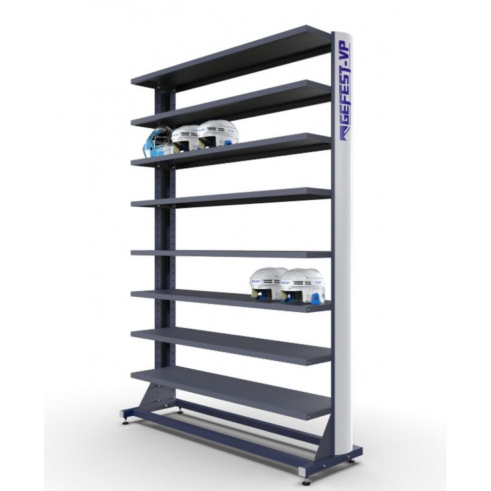 Стеллаж Премиум для шлемов, односторонний 219х125х45см  SHP-40