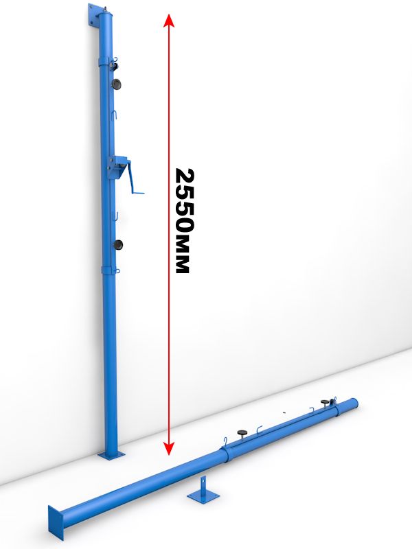 Стойки волейбольные универсальные пристенные с системой натяжения (цвет синий) Pioner A10191