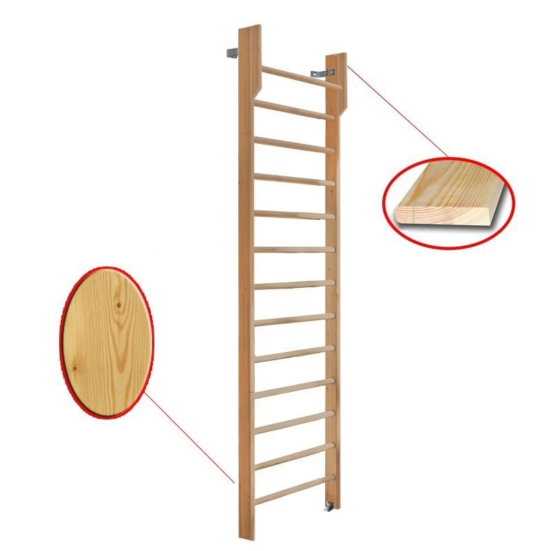 Стенка шведская 2800х800 с турником (массив.сосна)  Pioner A15802