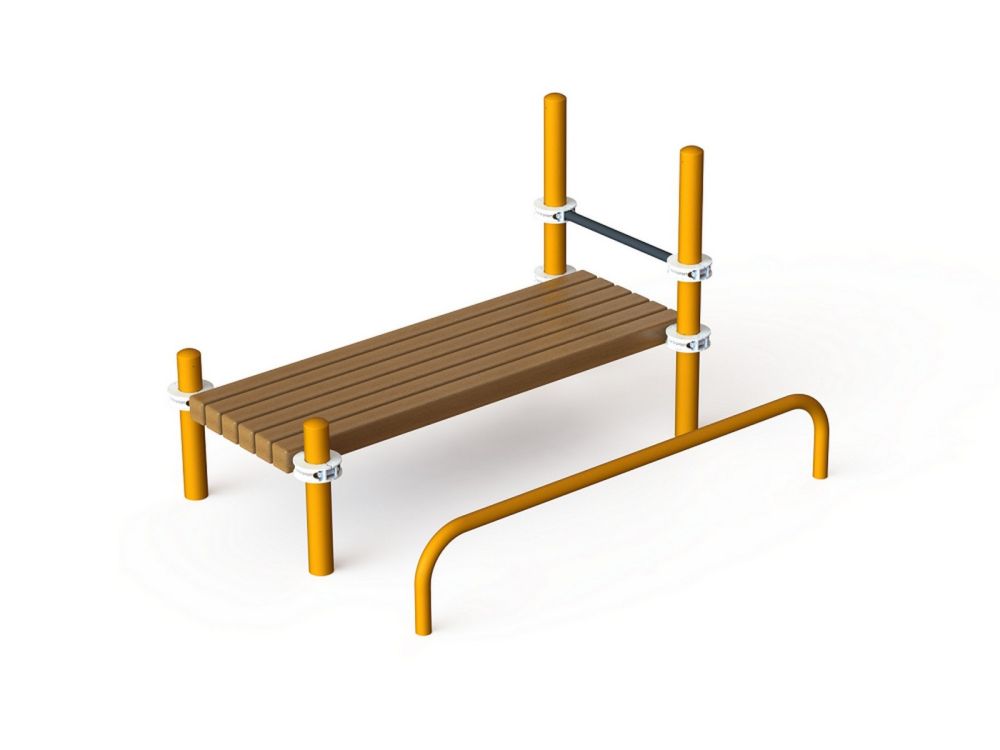 Лавочка Воркаут для пресса с упором для ног и перекладиной Pioner A17332