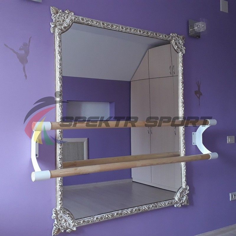 Хореографический станок пристенный двухрядный  Поручни - нерж. сталь Pioner A14040