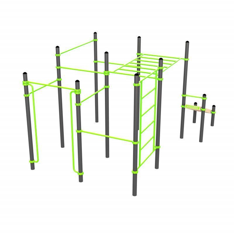 Воркаут (поручни, 7 перекладин, рукоход клас., шведская стенка, наклонная скамья)  Pioner A17440